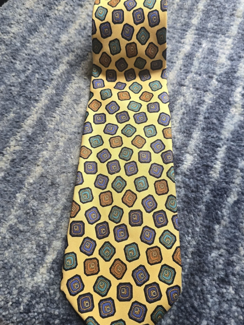 Stefano Ricci Men’s Yellow Geometric 100% Silk Tie